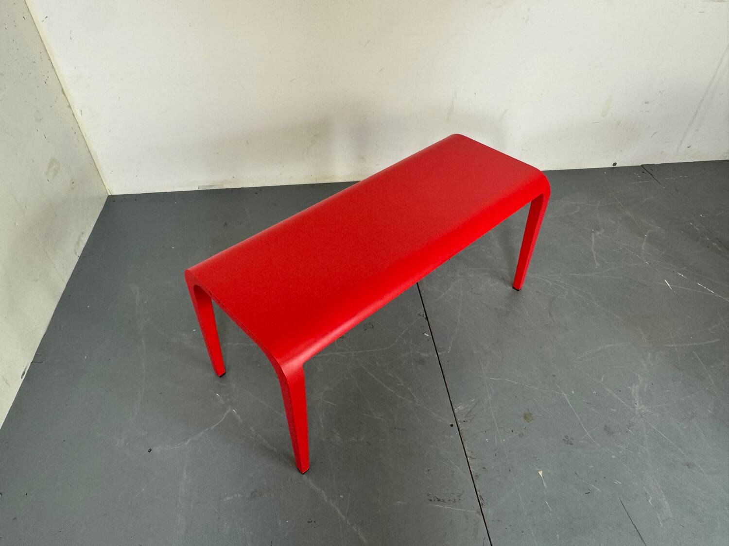 Italian Modern Red Side Bench Table Laleggera by Ricardo Blumer for Alias