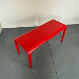 Italian Modern Red Side Bench Table Laleggera by Ricardo Blumer for Alias