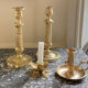 Pair of torch candle holders in chiseled gilded bronze XIXEME