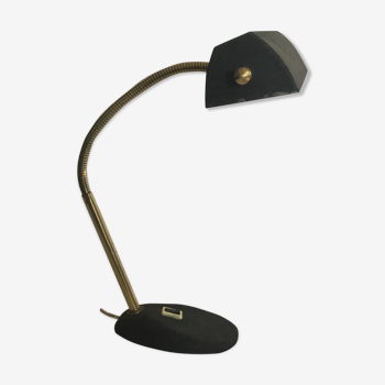 Lampe vintage de bureau design couleur or et noir