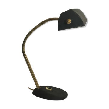 Lampe vintage de bureau design couleur or et noir