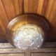 Old golden molded glass pendant light + vintage wood contour #a378