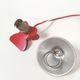 Vintage mushroom spot lamp with red metal clip