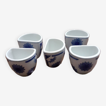 Set of 5 original earthenware tea cups