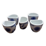 Set of 5 original earthenware tea cups