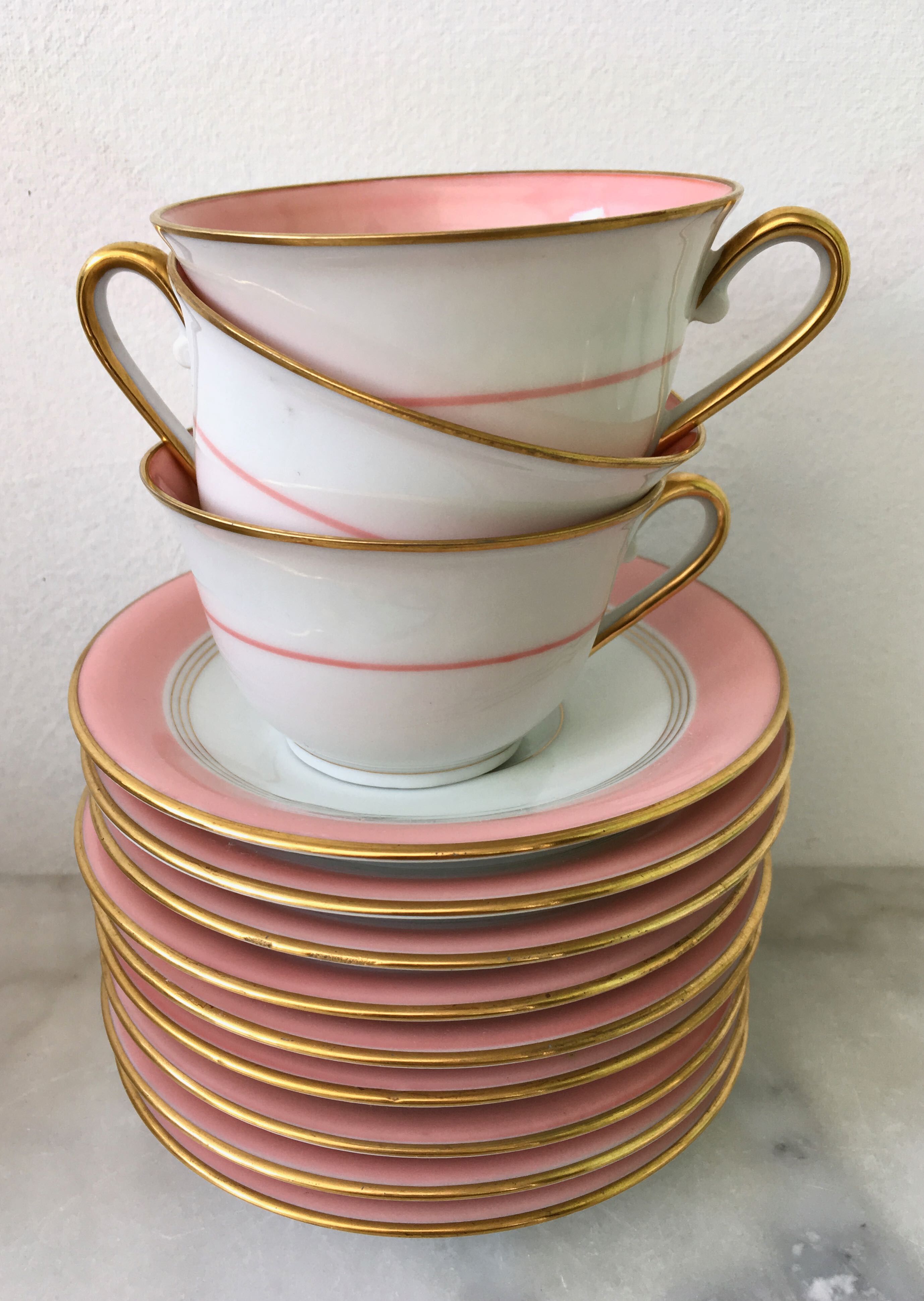 Coffee service x 8 porcelain from Vierzon