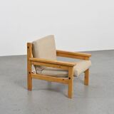 Pair of Scandinavian pine armchairs, circa 1970