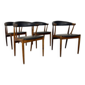 Chaises vintage en palissandre et skaï par Johannes Andersen pour Broderna Andersen, années 1960, lot de 4
