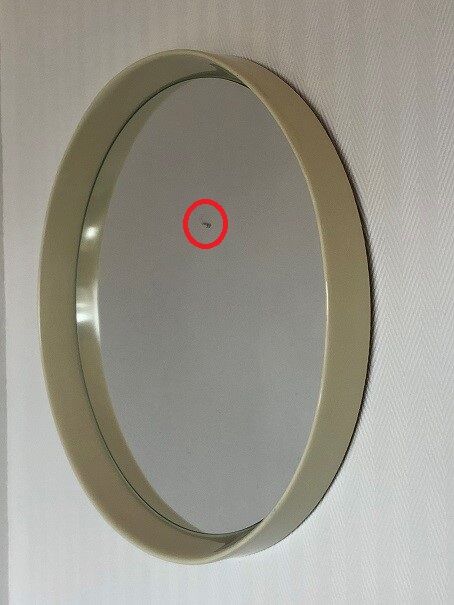 Vintage pop round mirror 1970s 49x49cm