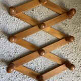 Vintage pine accordion coat rack