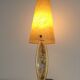French vintage gold retro resin table lamp with marble effect cone shade.