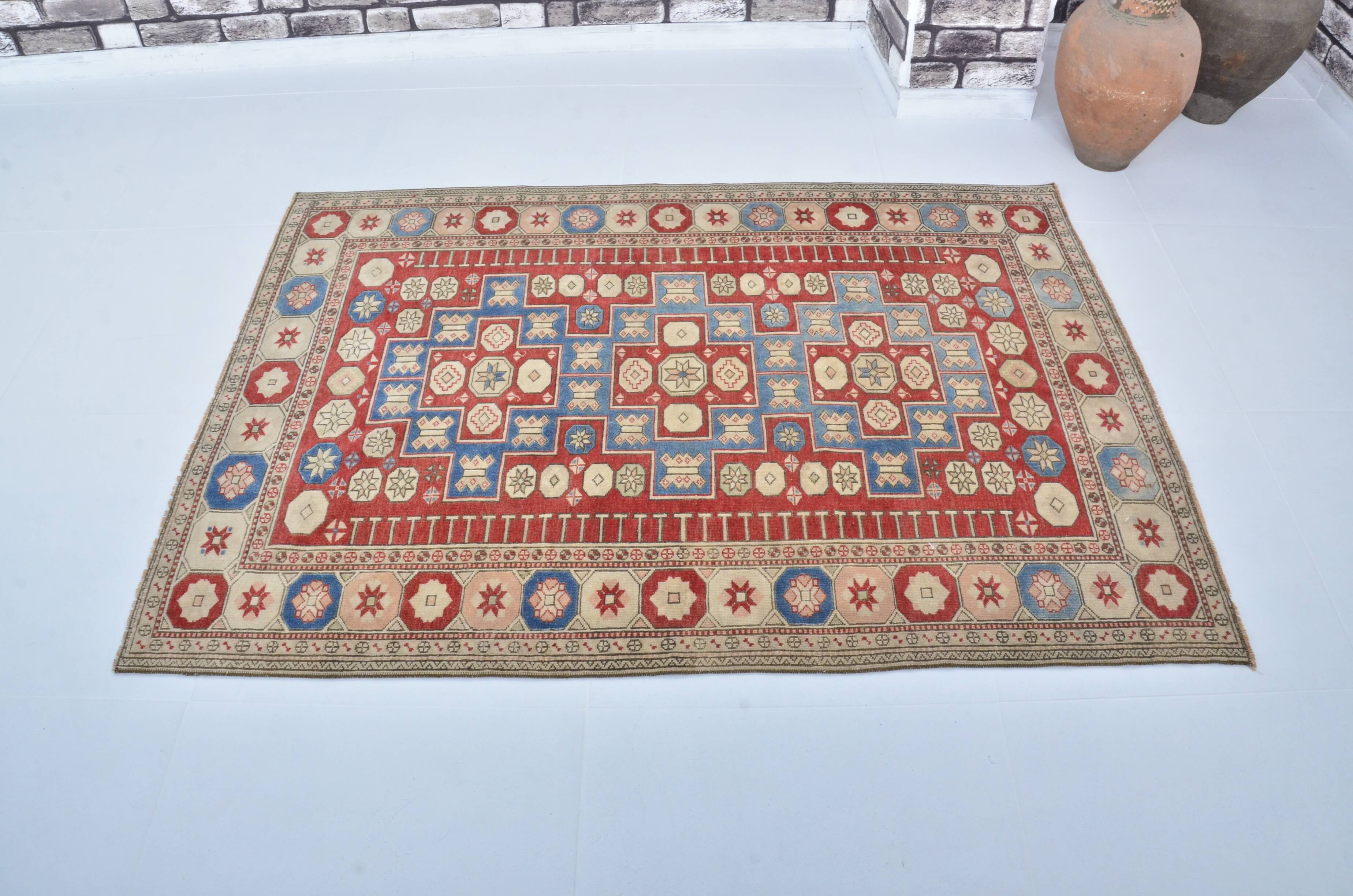 Colorful Hanknotted Vintage Carpet sku 3567