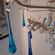 Vintage Italian Chandelier Murano Electric Blue