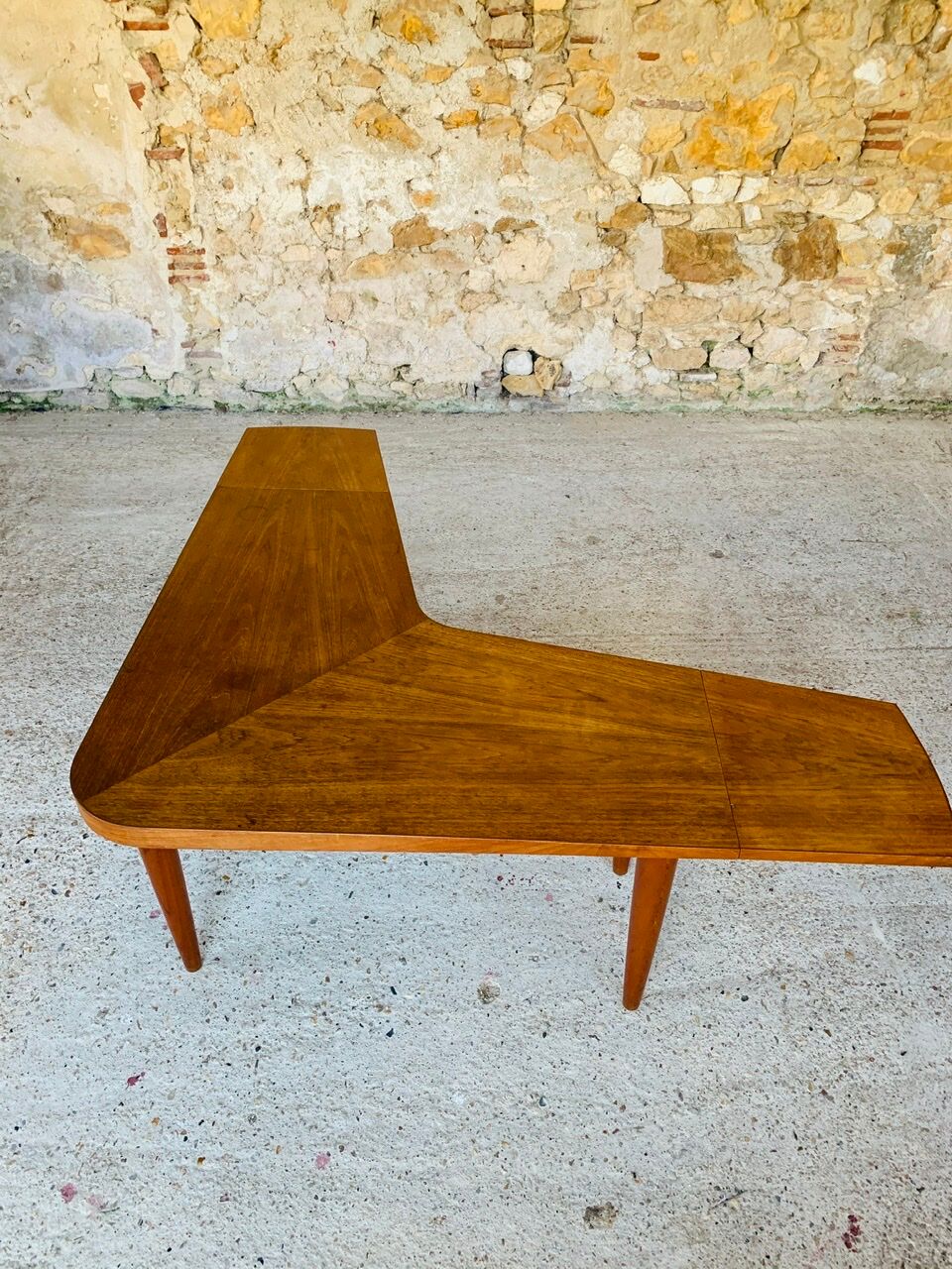 Vintage Scandinavian boomerang coffee table with folding extensions by Samcom, 1960