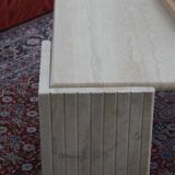 Vintage travertine coffee table, "Eye" model, by Rochebobois