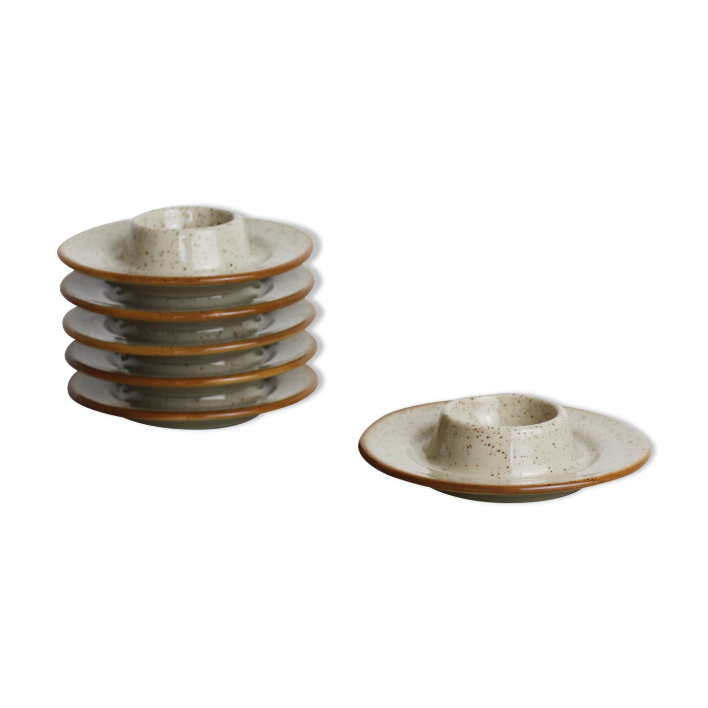Set de 6 coquetiers en grès moucheté