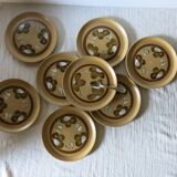 8 Sarreguemines stoneware dessert plates, Chamonix model, very good condition