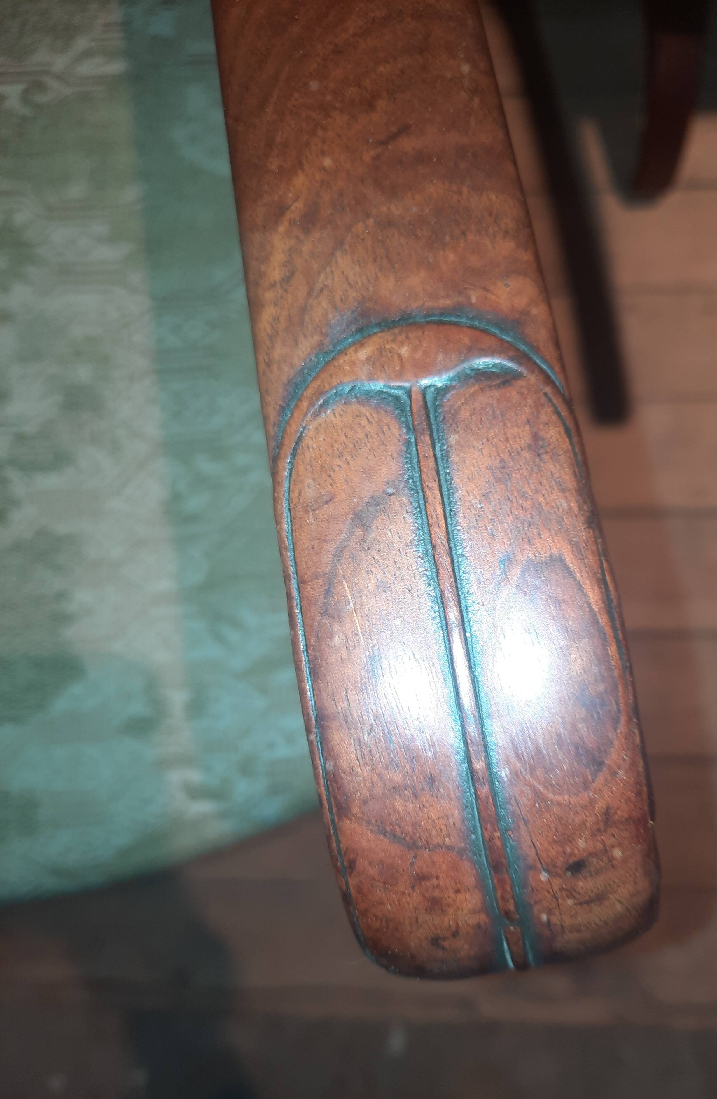 Pair of restoration mahogany armchairs