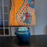 lampe en céramique bleue 1970
