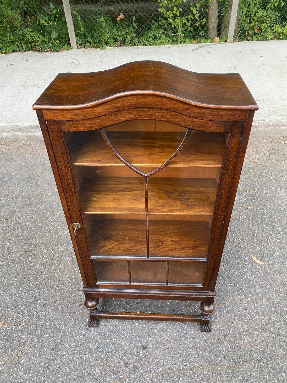 19th century English Regency solid wood display cabinet