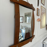 Brutalist wooden mirror 73cm x 86cm