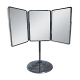 Vintage 1940s barber's triptych mirror with beveled base - 40 x 35 cm