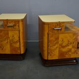 1940s set of bedside tables by Jindrich Halabala, Czechoslovakia