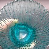 Set of 6 turquoise glass water glasses around 1975