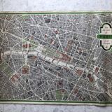 1959 map view of the center of paris from a bird's eye, n° 63 blondel la rougery, tourism commission
