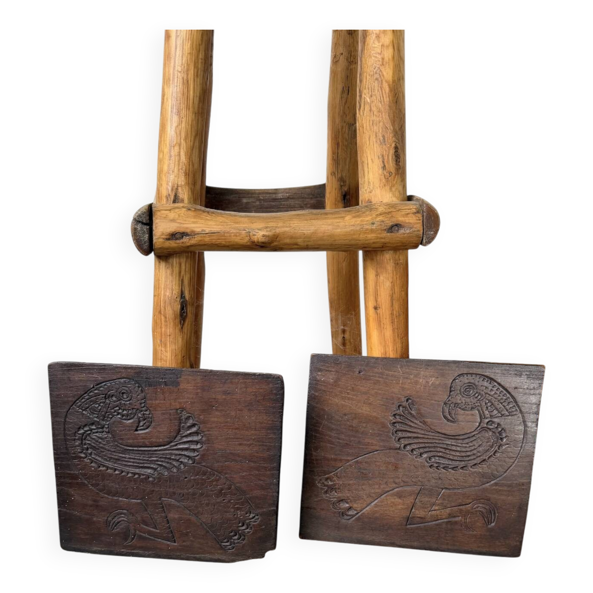 Sculpture gravée sur bois ancien 1900