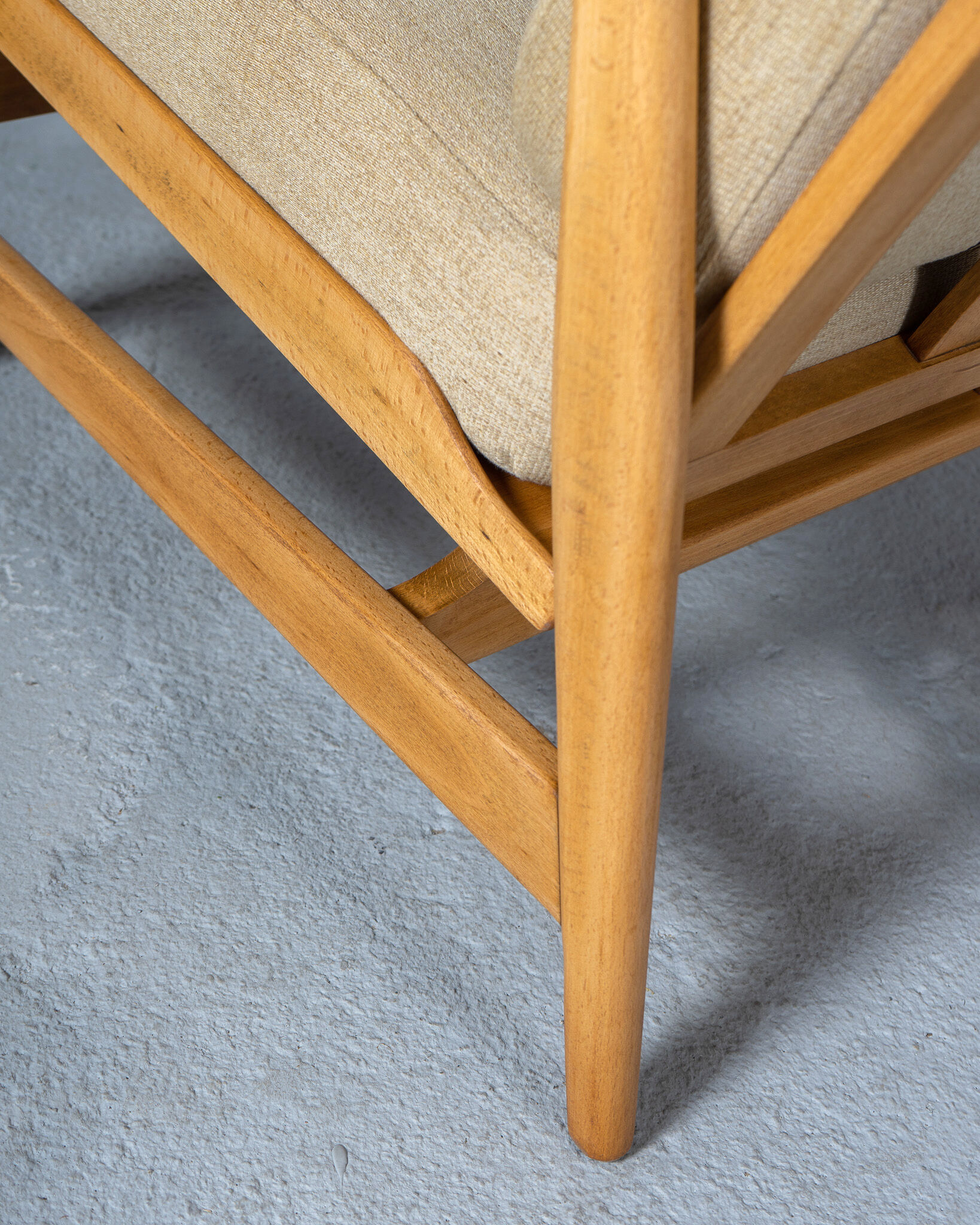 Fauteuil danois du milieu du siècle en hêtre, vers 1960, Danemark