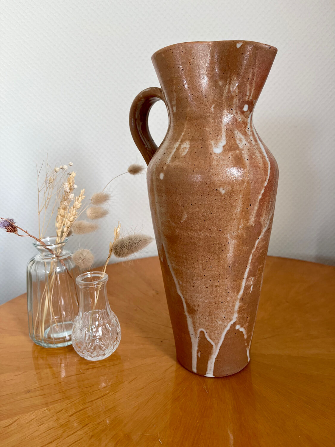 Vintage stoneware pitcher vase