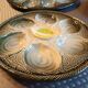 Vintage earthenware oyster set - Saint Clement, 1 dish + 6 plates