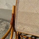 Thonet style rocking chair in bent beech wood and vintage canework