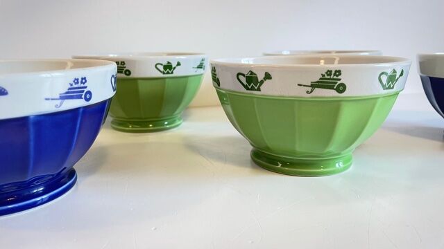 Set of 6 vintage Saturnia Italian porcelain bowls