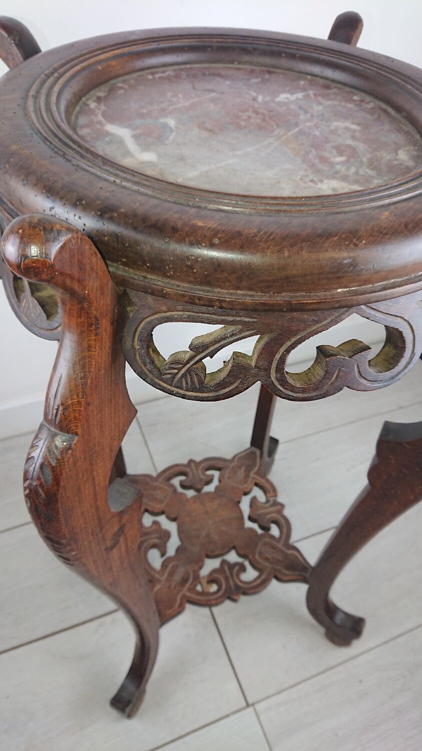 Sellette wood marble