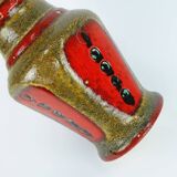 Vintage 1960s 70s vase u-keramik model 593/30 red brown green black wgp