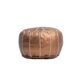 Bronze leather Pouf - handmade Morocco D 53cm x H 32cm
