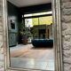 Antique Louis-Philippe mirror 126/80.5cm gilded with silver leaf trumeau
