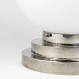 Large opaline glass globe ceiling lamp in Art Deco style.