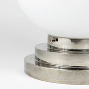 Large opaline glass globe ceiling lamp in Art Deco style.