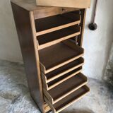 Vintage sliding curtain file cabinet 1950-1970