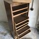 Vintage sliding curtain file cabinet 1950-1970
