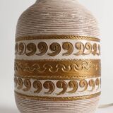 White and Gold Ceramic Table Lamp by Fratelli Fanciulacci, Italy 1970's