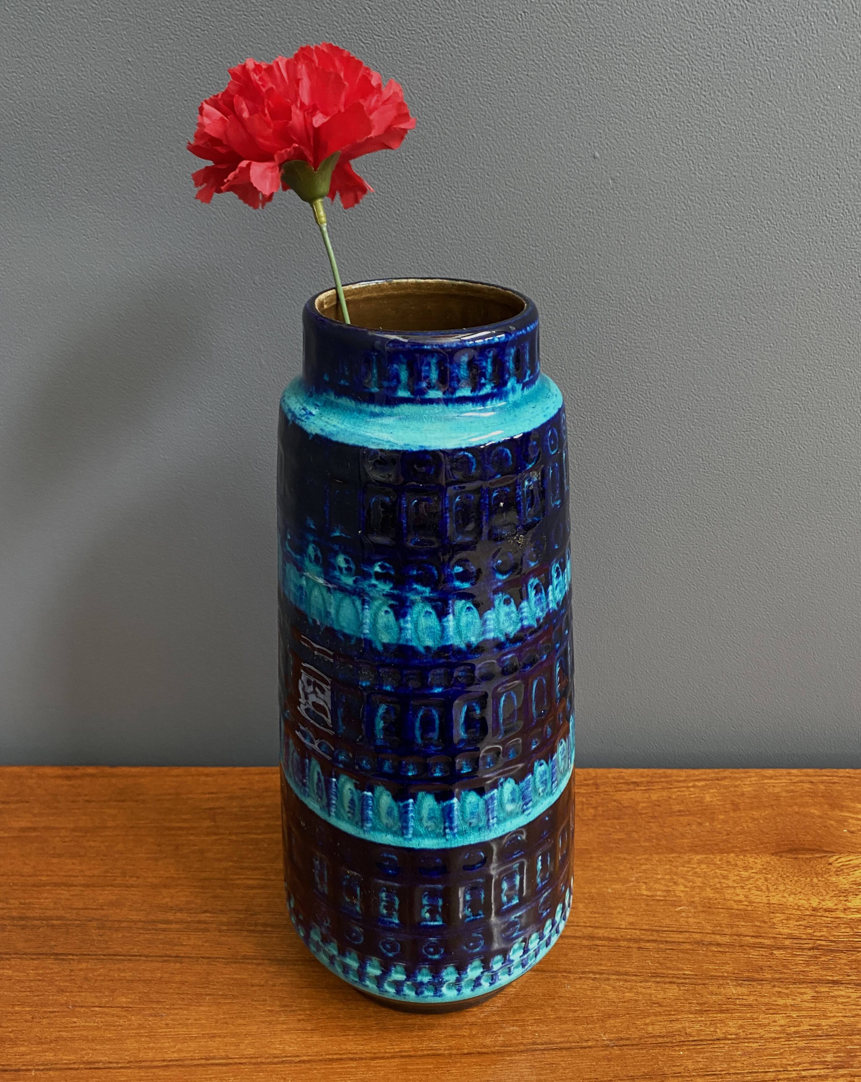 Scheurich blue ceramic vase model 260-30