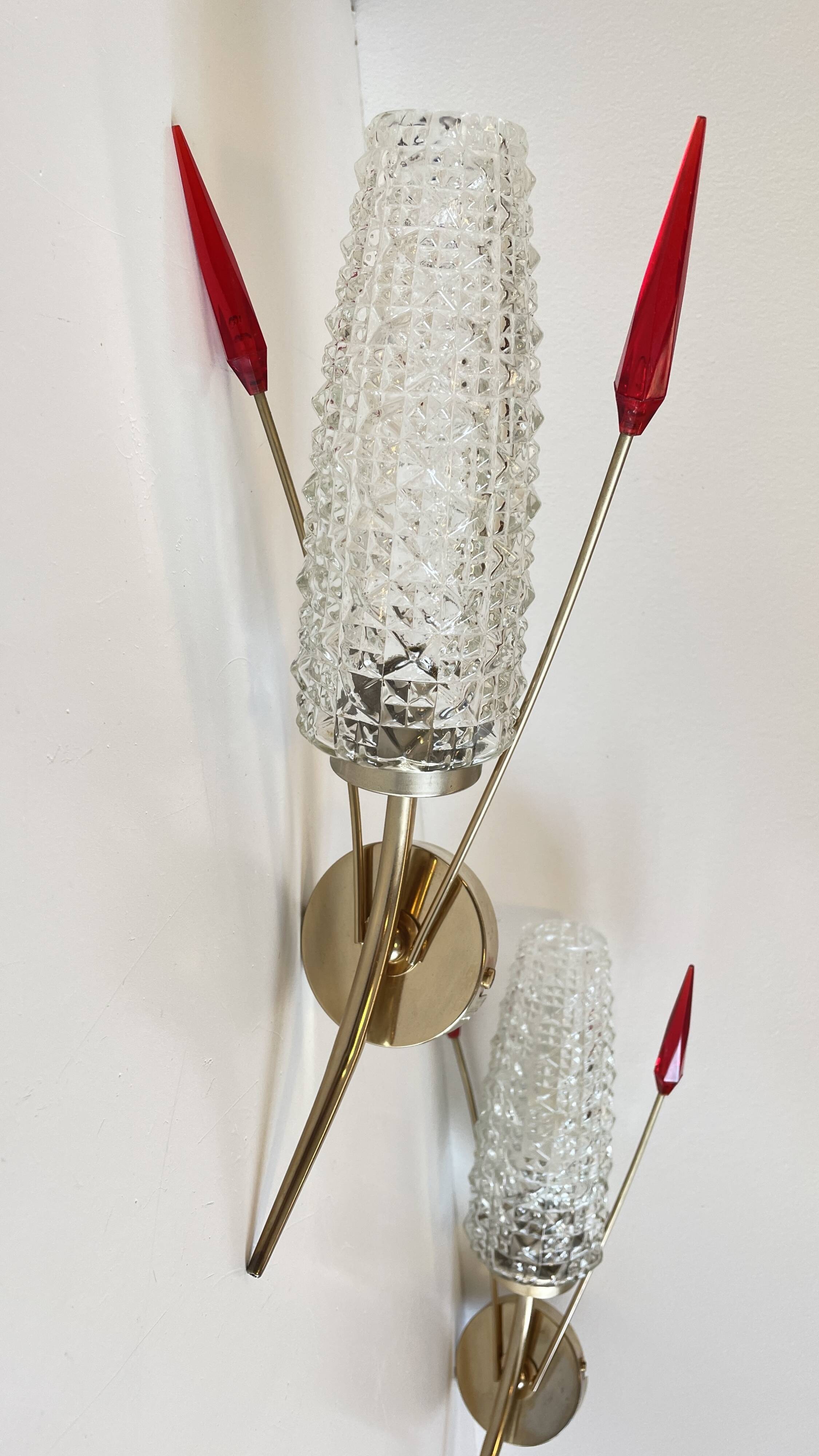 Pair of retro 60s wall lights