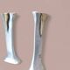 Pair of brutalist candlesticks in bronze and aluminum - David Marshall.