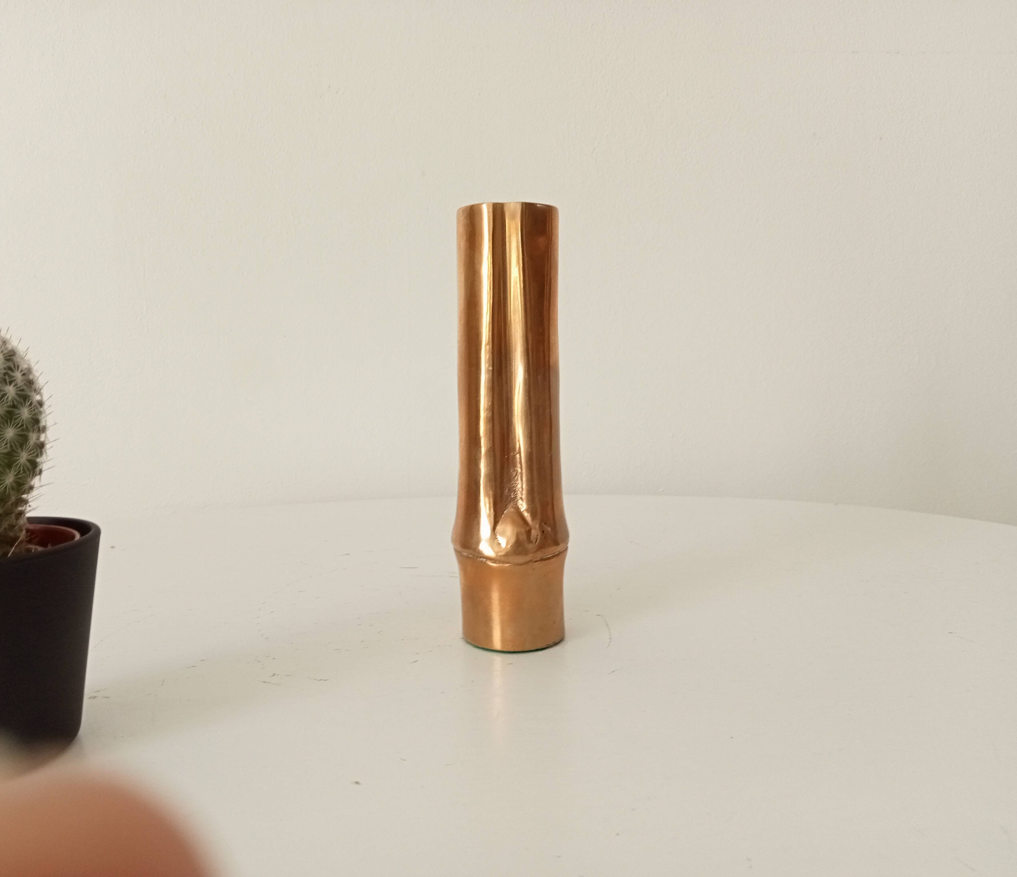 Vase Soliflore bambou ancien en bronze