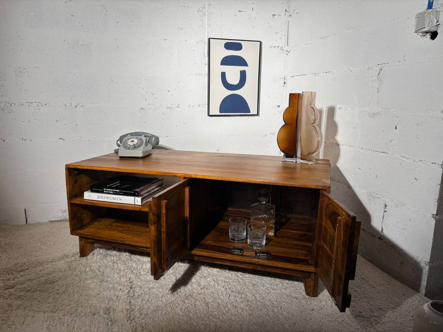 Solid wood coffee table