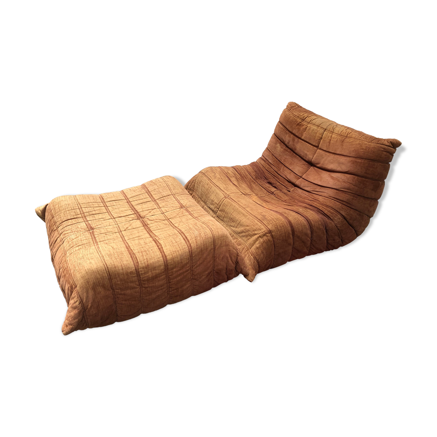 Armchair and pouf Fontana Arte  vintage 1970